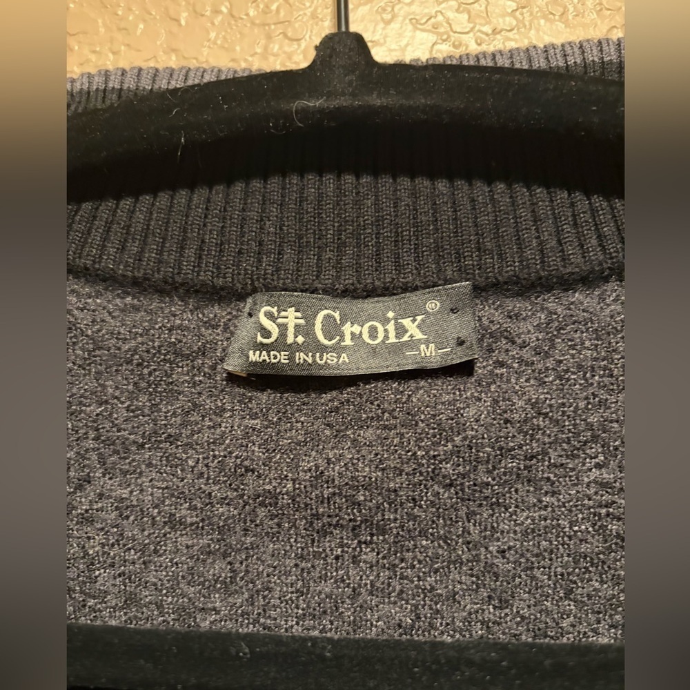 St. Croix Women's 100% Wool Gray Quarter Zip Sweater Size M - Picture 4 of 5